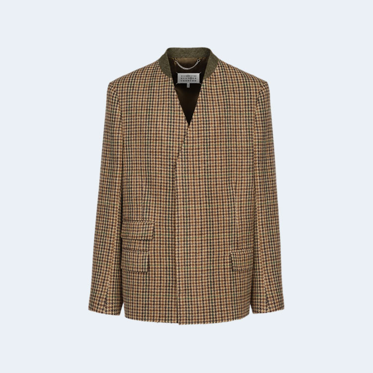 메종 마르지엘라 하운즈투스 패턴 울 블레이저